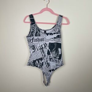 Windsor Newspaper Bodysuit Size M
